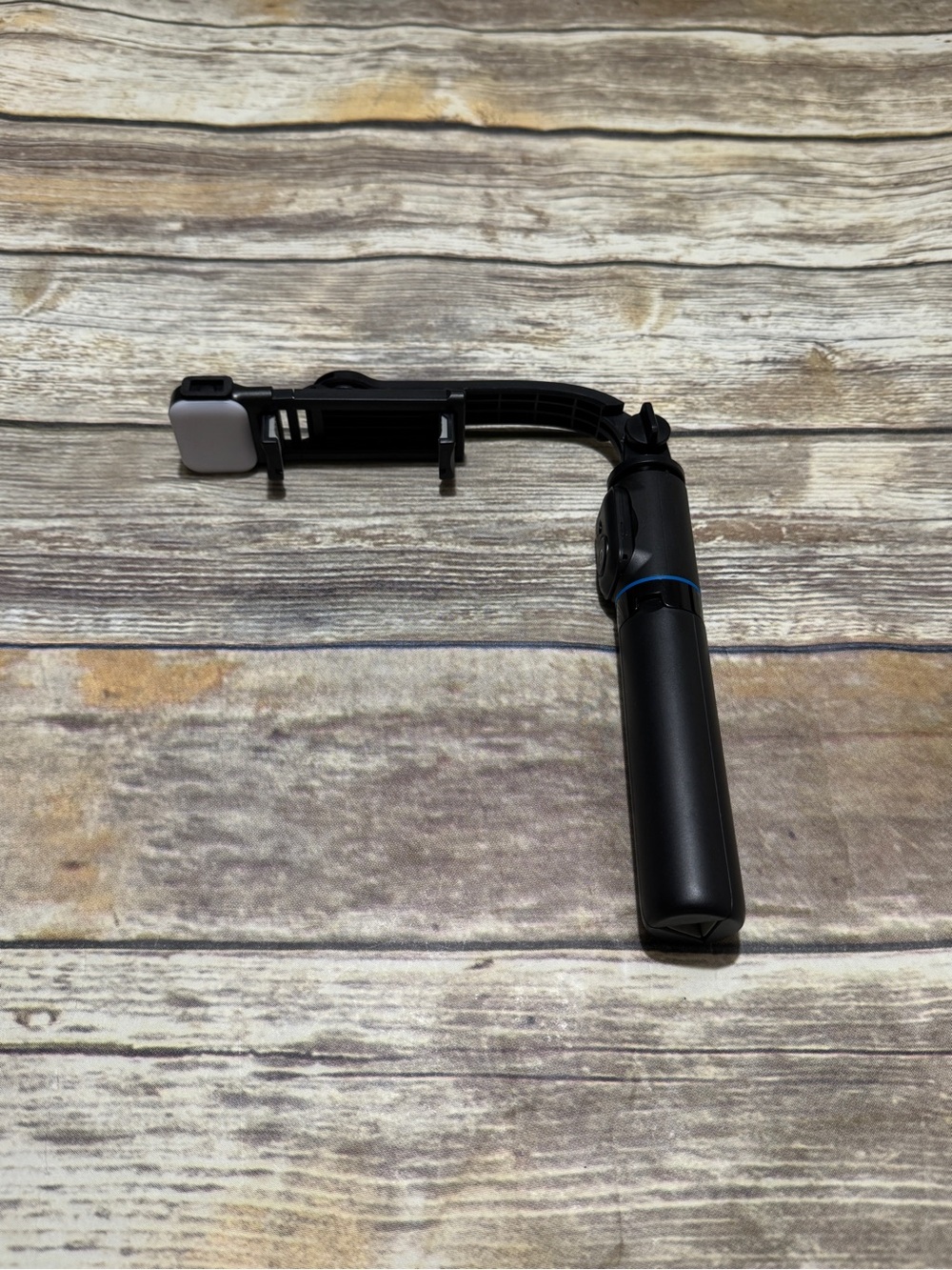 Black Extendable Selfie Stick with Phone Holder & LED Light